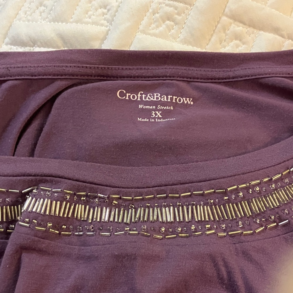 Rafella metallic sequin tank 3x PLUS PURPLE KNIT WITH BEADS
2 pieces! - Picture 6 of 6